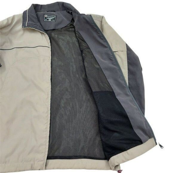 Champion Jacket Mens Medium Beige Full Zip Soft Shell Performance Rugby Golf - Picture 7 of 11